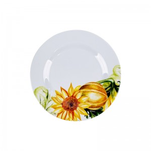 Northern European Style Household Decorative Sunflower Shape Melamine Fruits Snack Dinner Plate