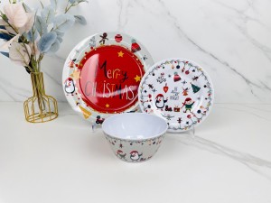 Christmas Melamine Dinner Plate Sets Holiday Plates Dishes Sets 9/11inch Dinner Dessert Plates