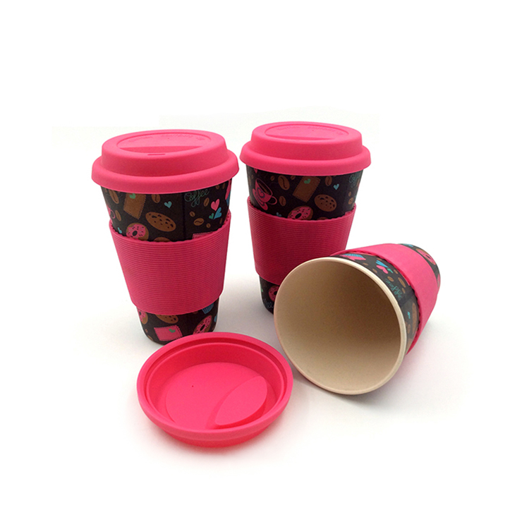 Kaopy kafe azo ampiasaina maharitra ho an'ny dia handeha 12oz | Takeaway Mug miaraka amin'ny sarony & Fijanonana fitsaharana | Plastic & BPA Free | Fanasan-damba Safe Portable Eco | Fibre bamboo organika