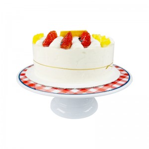 Factory wholesale unbreakable white round melamine cake stand