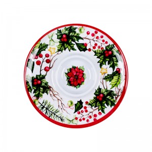 Free Sample Custom Made Big Round Plastic Snack Food Serving Trays Safe Food Grade Christmas Melamine Dip And Chip Tray