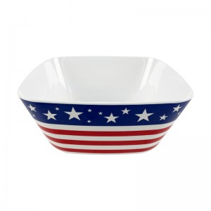 European Style Pasta Melamine Square Plastic Salad Catering Bowl