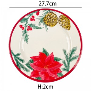 Red flower full printing factory supply sale price plastic melamine dinner plates with logo