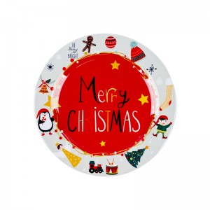 Christmas Melamine Dinner Plate Sets Holiday Plates Dishes Sets 9/11inch Dinner Dessert Plates