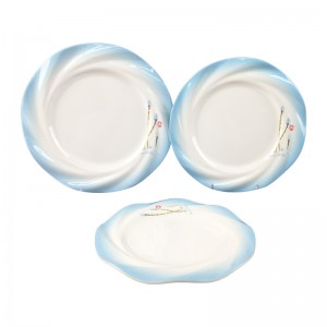 Melamine Wave Edge Flower Shaped Biscuit Plate dinner Dish