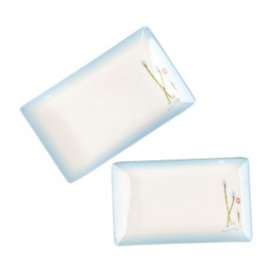 Wholesale Restaurant Hotel Baby Blue And White Melamine Tray Service Plastic Rectangle Tray