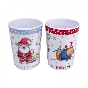 Eco friendly food Grate melamine tableware Kids tableware Water Cups for Christmas party with full printing