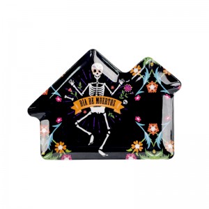 Wholesale Customized Unique Halloween melamine Plates Castle shape Party decoration plate