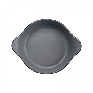 Factory wholesale good selling oval shape plastic dessert plates and dishes black color matte surface