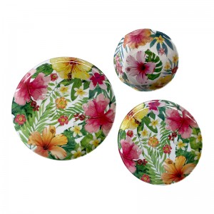 Flower Shape Melamine Plate Flower Print Melamine Dinner Plates For Kitchen