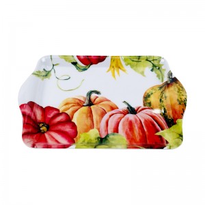 Harvest Festival Design  Unbreakable Tray 16/18 Inch Melamine Serving Tray Rectangle Dinner Plates Melamine Tray for Food Holder