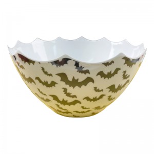 Ivory white Color Halloween Thick Melamine Plastic Noodle Bowl