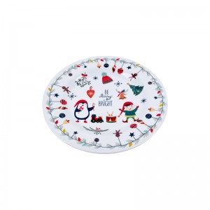 Nordic Creative Santa Claus Penguin Decal Tableware Christmas Day Celebration Party Decoration Melamine Dinner Plates