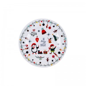 Nordic Creative Santa Claus Penguin Decal Tableware Christmas Day Celebration Party Decoration Melamine Dinner Plates