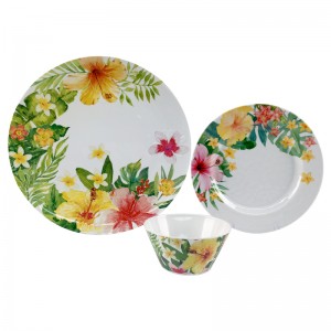 Safety Pretty Melamine tableware Unbreakable plastic Dinnerware sets