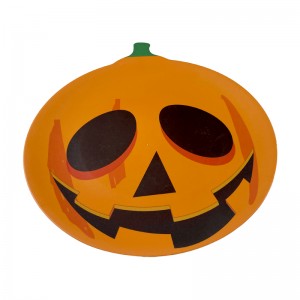 14 inch Halloween holiday design pumpkin shape melamine serving platter round food serving tray