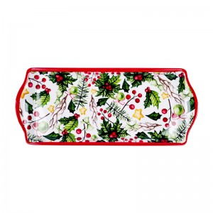 12/14/16 inch Wholesale Christmas tray rectangle melamine serving trays rectangle tray for restaurant/hotel/bar