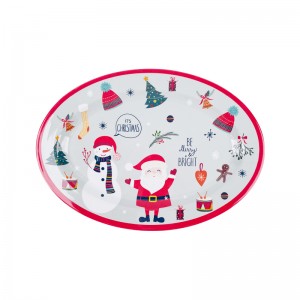 Chinese Factory Wholesale Supply Melamine Plastic Plate Dinnerware Dinner Tray Food Grade Dinnerware Christmas