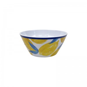 Melamine Serving Salads Bowls Lemon Design For Everyday Use Lightweight Shatterproof Bowl Set For Pasta