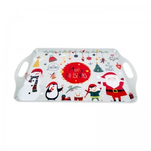 Wholesale custom melamine decorative christmas serving food tray rectangle food grade