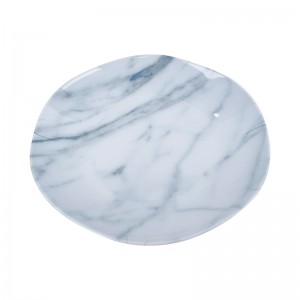 Cheap custom wholesale marble design melamine bulk dinner plate home use food grade quality