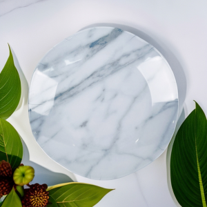 Cheap custom wholesale marble design melamine bulk dinner plate home use food grade quality