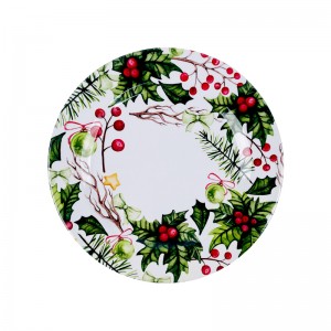 Wholesale 8 inches Christmas Tree Series Fine Melamine Salad Plate for Thanksgiving Other Special Occasions Dishwasher Safe