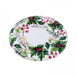 Wholesale 8 inches Christmas Tree Series Fine Melamine Salad Plate for Thanksgiving Other Special Occasions Dishwasher Safe