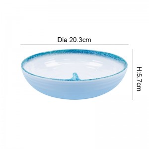 Factory Wholesale 8 Inch Canteen Restaurant Cheap Rice Noodle Soup Pho Bowl White Melamine Salad Soup Bowl