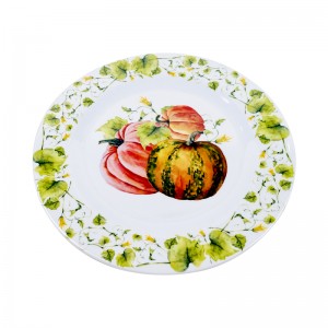 9″ Pumpkin decal for thanksgiving melamine plates melamine snack plate