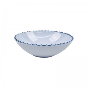 Nordic creative white pearl rim melamine bowl tableware household dessert salad bowls