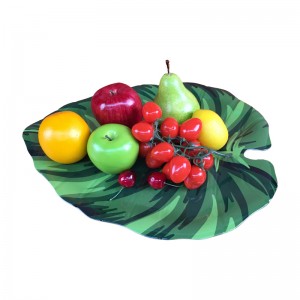 Green Leaf shape shaped plastic food Serving dish decorative plate