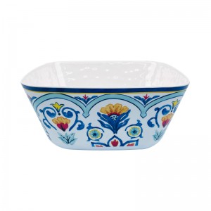 Wholesale unbreakable square melamine salad mixing bowl for restaurant custom melamine tableware