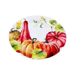 Cute Party Decorations Plates Melamine Colored Round Pumpkin Shaped Dish Thanksgiving Harvest Fall Snack Plate