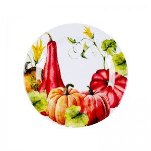 Cute Party Decorations Plates Melamine Colored Round Pumpkin Shaped Dish Thanksgiving Harvest Fall Snack Plate