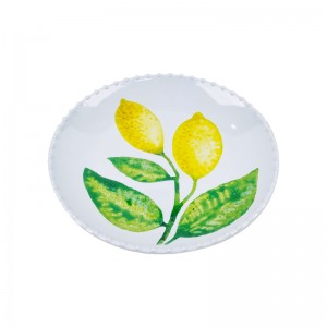 High Quality Lemon Pattern Melamine Dinner Plates Set Pizza Pasta Serving Dishes Classic Style Tableware Dessert Dishes