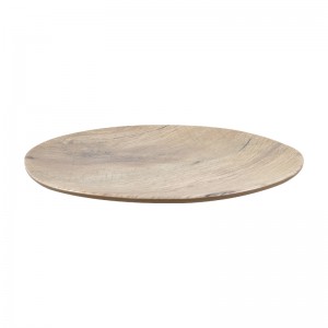 Customized Irregular Wood Grain Plate Natural Color Snack Serving Tray