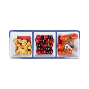 melamine compartments fruit platter circle food container chip and dip tray breakfast divided plate