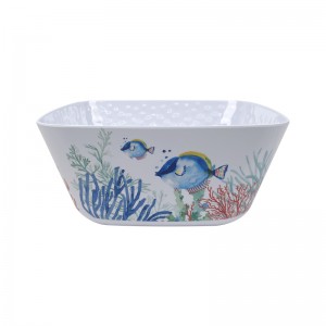 8″ melamine salad bowl custom printing square melamine bowls used for vegetables melamine salad bowls