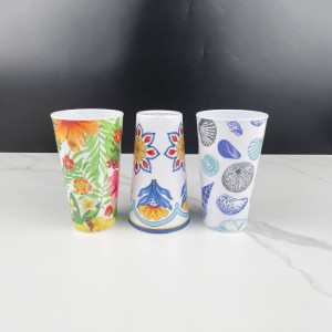 Fashion Flower Printed Melamine Plastic Drinkware Cups