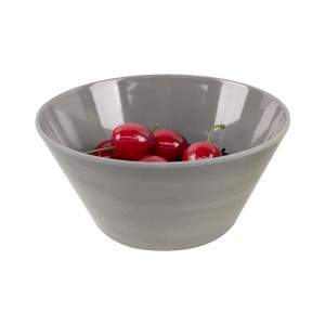 Modern Nordic Round Shaped Plastic Bowl Gray Color Salad Ice Cream Melamine Round Pasta Bowl