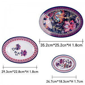 China Factory Supply High Quality low MOQ Dinnerware Set Melamine Oval Shaped Plates for sale