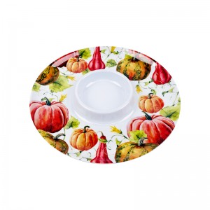 Harvest Festival Pumpkin melamine fruit plates decal and thickened living room decoration snack candy plates chip and dip tray