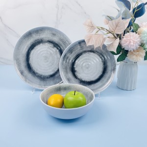 Melamine Plates Big Size Salad Plates Unbreakable Serving Dishes Great for Indoor and Outdoor Use Gray Plate