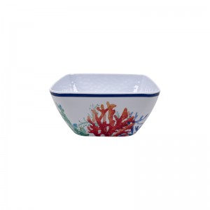 High quality Melamine Dessert Ramen Square Plastic Salad Bowl