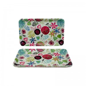 Special Design Widely Used 12 Inches Bamboo Fiber Barware Serving Tray With Dot Pattern