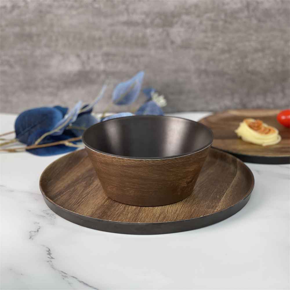 Recommend Bestwares Wooden Design Melamine Salad Brown Bowl