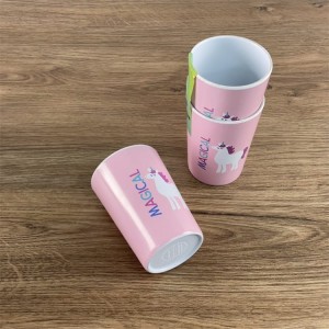 Tazza da caffè con design unicorno in plastica personalizzata in melamina per bambini