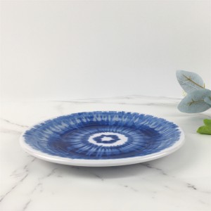 Melamine Plate Plastic Custom Blue Ray Pattern Deep Plate