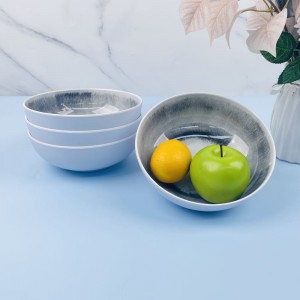 Luxury 6 7 8 9 Inch Customized Design Plastic Mixing Bowls Wholesale Swirl Tableware Melamine Salad Bowls